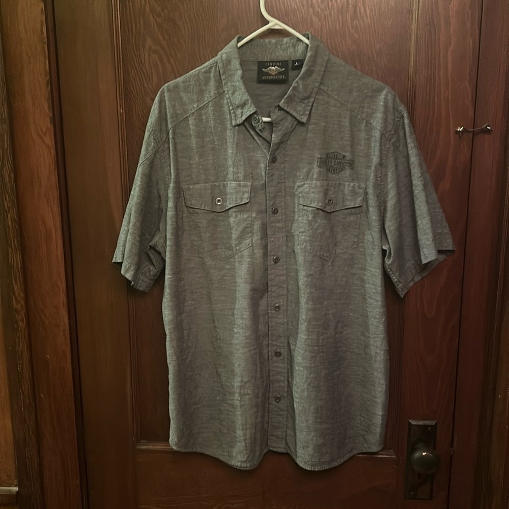 Harley-Davidson Men's Gray Short Sleeve Shirt
